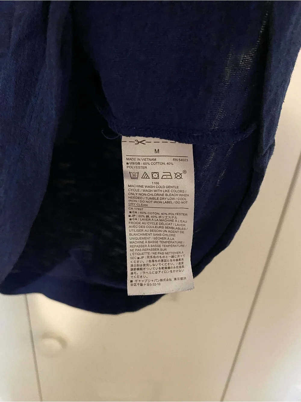 Banana Republic Navy Short-Sleeve Henley with Gray Trim